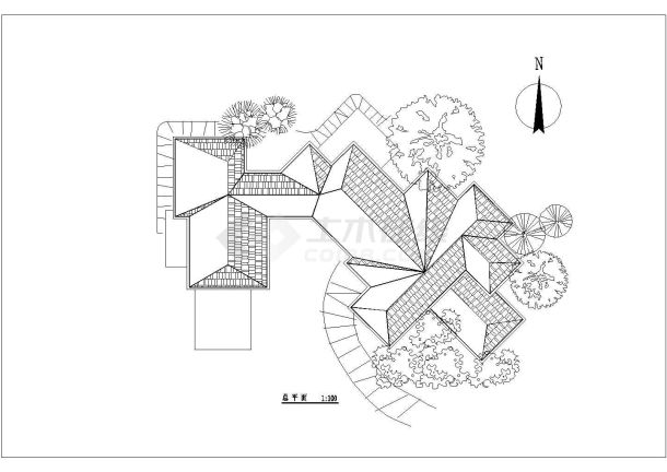 某地区大型会馆建筑详细施工设计图纸-图二