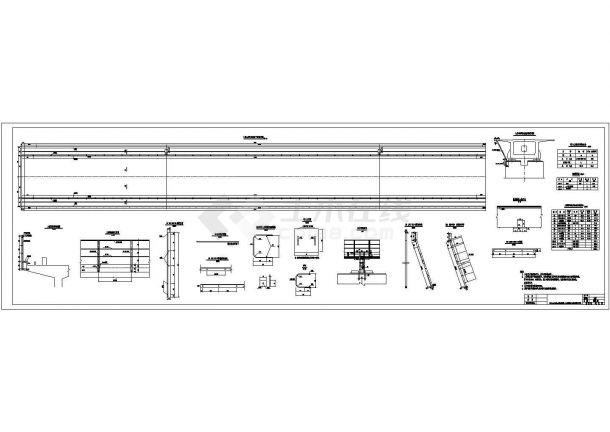(32+3x48+32)m双线连续梁人行道栏杆及检查梯布置节点详图设计-图一