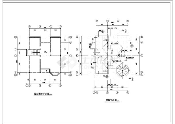 慈溪某三层框架别墅建筑、结构、水、电施工图-图一