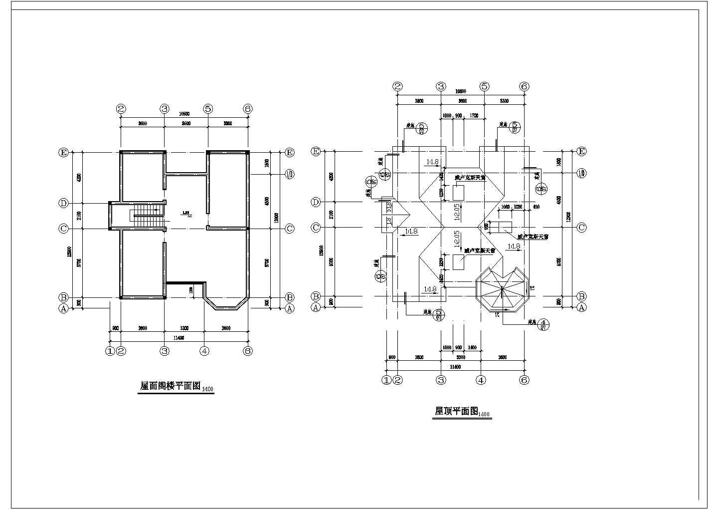 慈溪某三层框架别墅建筑、结构、水、电施工图