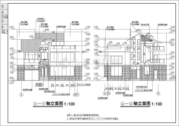 某地豪华别墅全套建筑设计方案CAD图-图一