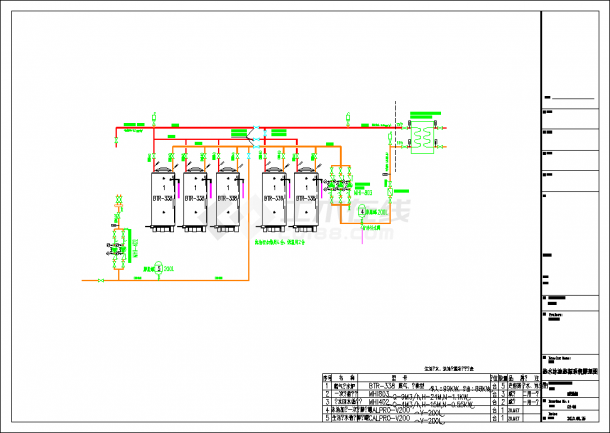某会所锅炉房cad设计施工系统图-图二