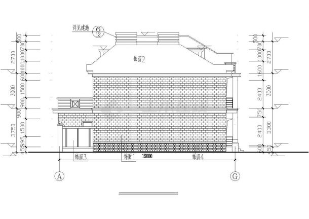 某小区联体别墅全套CAD设计施工图-图二