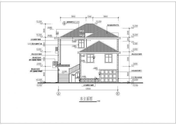 某地四层别墅全套建筑设计施工CAD图_图1