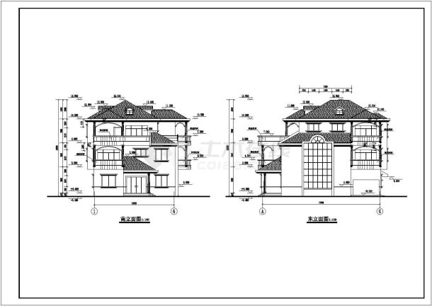 某地别墅全套建筑结构设计施工CAD图-图一