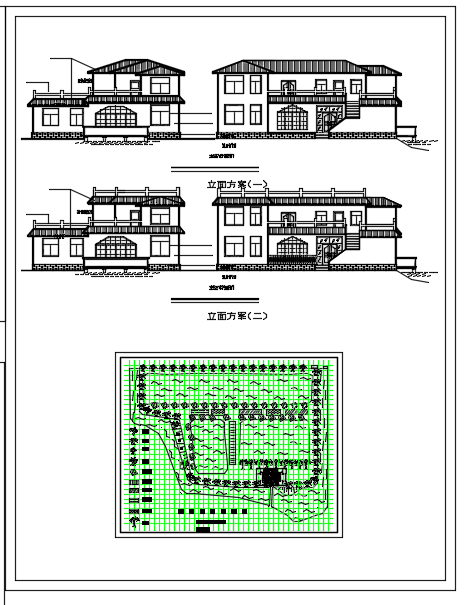 某地垂钓中心别墅建筑设计施工图方案-图一