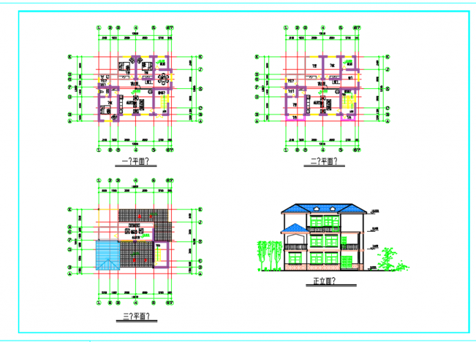 某地小区10套别墅户型建筑设计施工图_图1