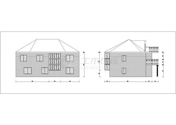 某地小区新建别墅建筑设计施工CAD图-图一