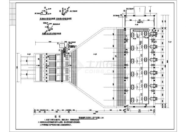 某污水三层框架结构处理厂进水泵房设计图-图二