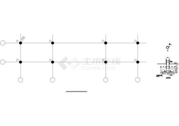 木质廊架平立剖面CAD布置图-图二