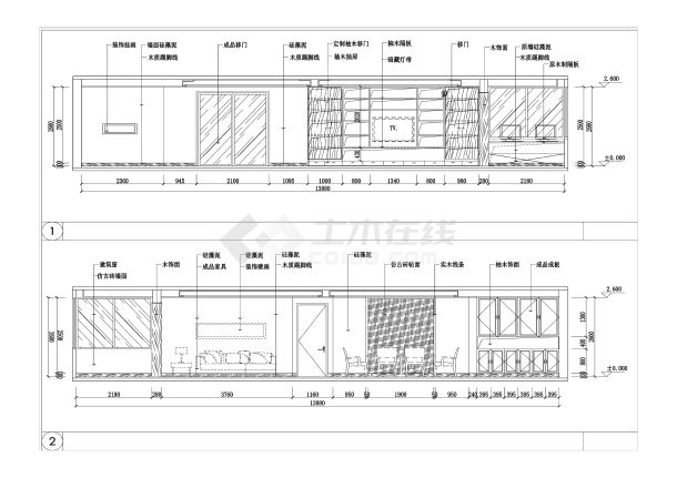 某中式风住宅公寓三室两厅装修设计施工CAD图纸-图一