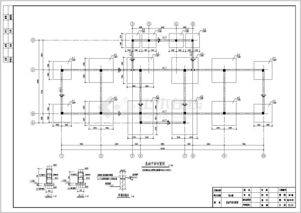 一套简单的三层框架结构综合楼结构施工图-图二