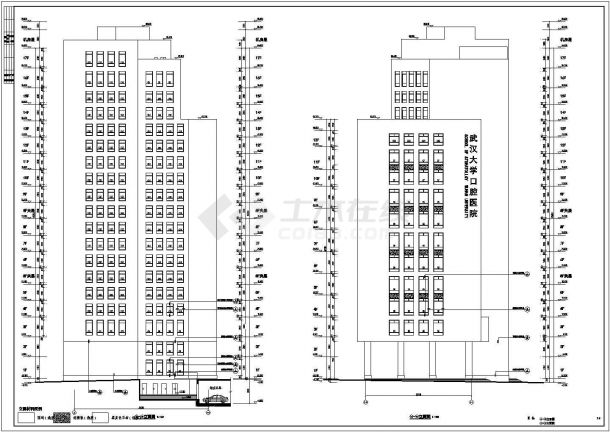 [武汉]17层现代综合医院外装施工图（带效果图）-图二