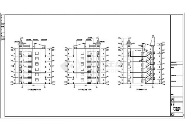 某小区六层住宅楼全套建筑CAD设计施工图纸-图二