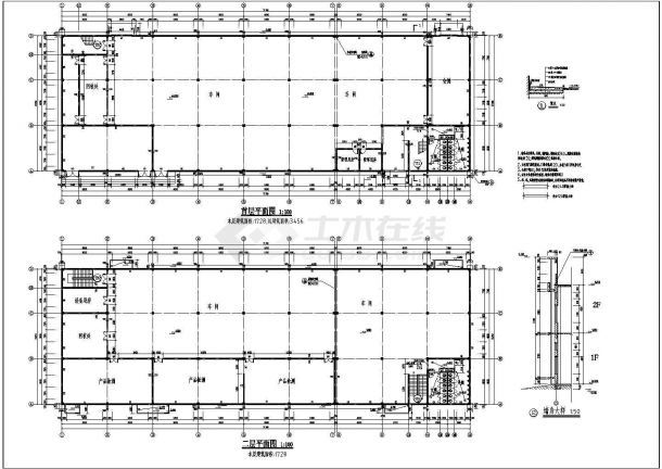 某公司2层厂房建筑施工图纸（含设计说明）-图一