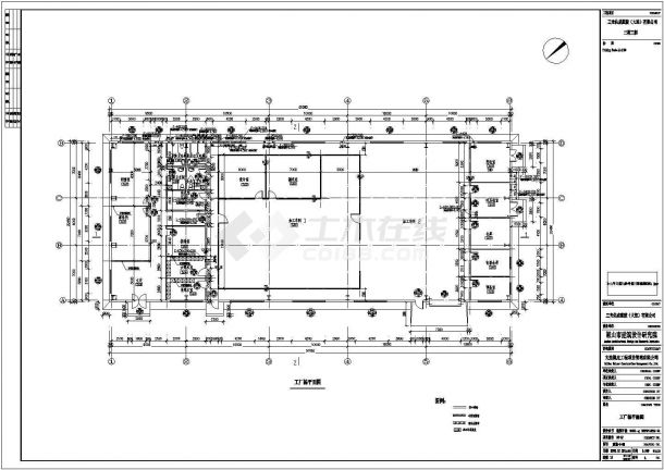 某20米跨厂房建筑、结构、水、电施工图纸-图一