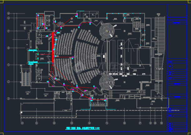 某地剧院舞台灯光电气照明图CAD-图一