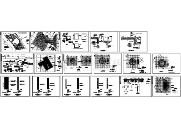 河北太阳湖公园景观施工CAD图-图一