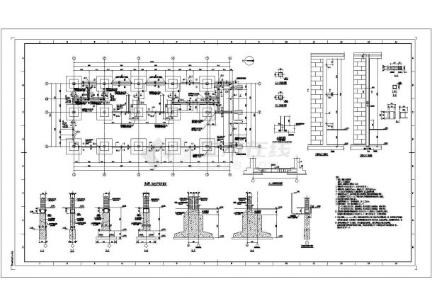 某变配电所框架结构施工图纸（节点详细）-图二