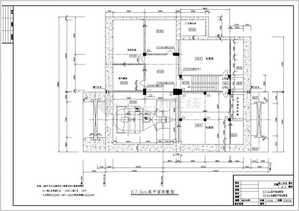已建成低水头电站cad施工设计建筑图纸-图二