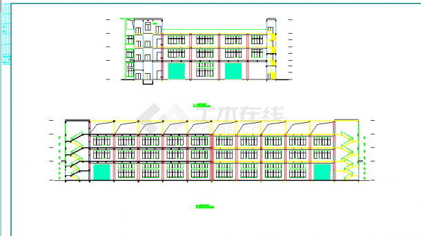某地小型三层五金公司厂房建筑施工图（共3张）-图二