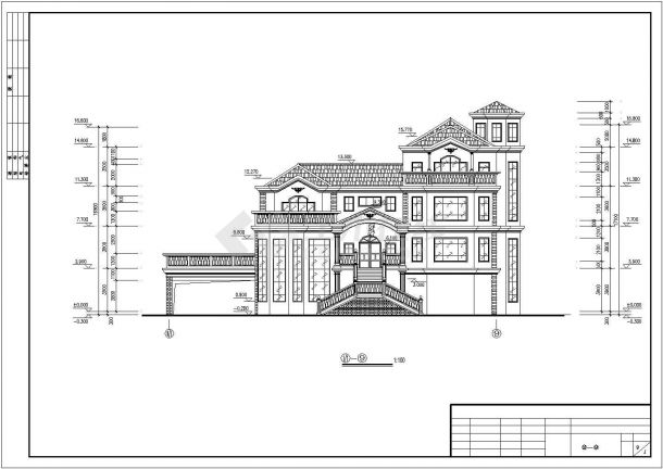 4层豪华私人别墅建筑施工图纸（共9张）-图二