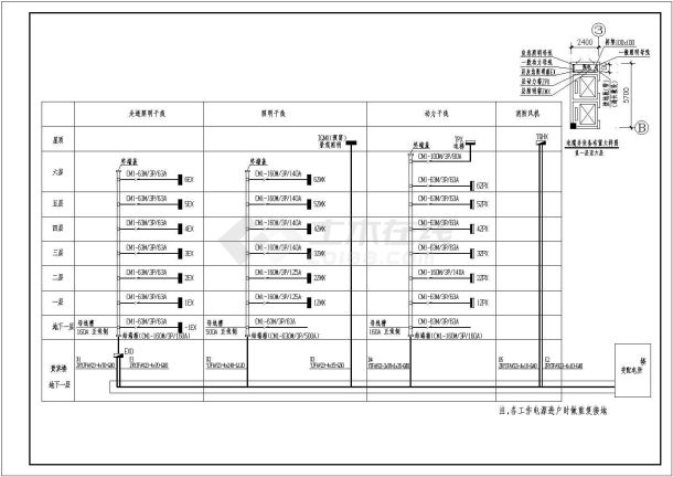 某酒店电气设计方案及施工全套CAD详图-图二