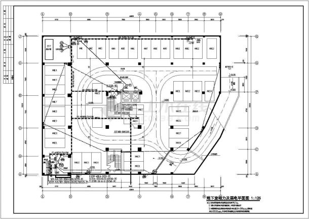 酒店电气系统设计方案及施工全套CAD平面图纸-图一