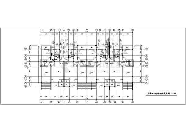 某别墅给排水平面建筑设计CAD设计图-图一