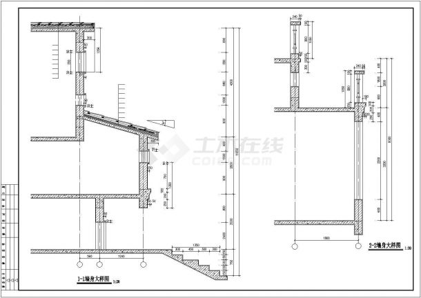 某地大型的别墅建筑设计施工图（标注详细）-图一