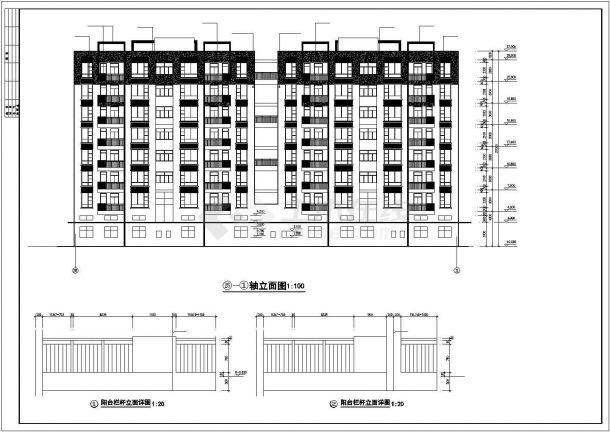 深圳xx多层住宅楼整套施工设计图-图一