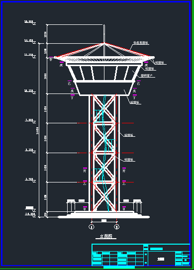 某地一套简单的瞭望塔钢结构设计图纸