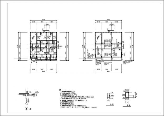 某四层混合结构私人住宅楼全套建筑结构设计图_图1