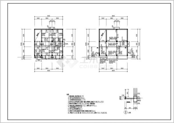 某四层混合结构私人住宅楼全套建筑结构设计图-图二