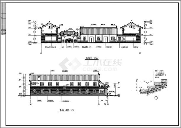 某地全套古建四合院办公用房建施图-图二