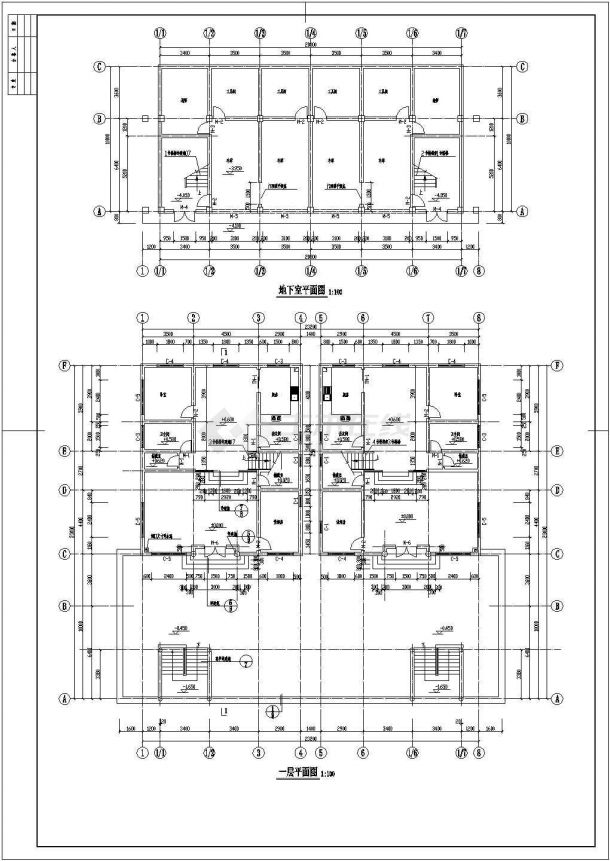 某地框架结构别墅建筑设计施工全套图-图一