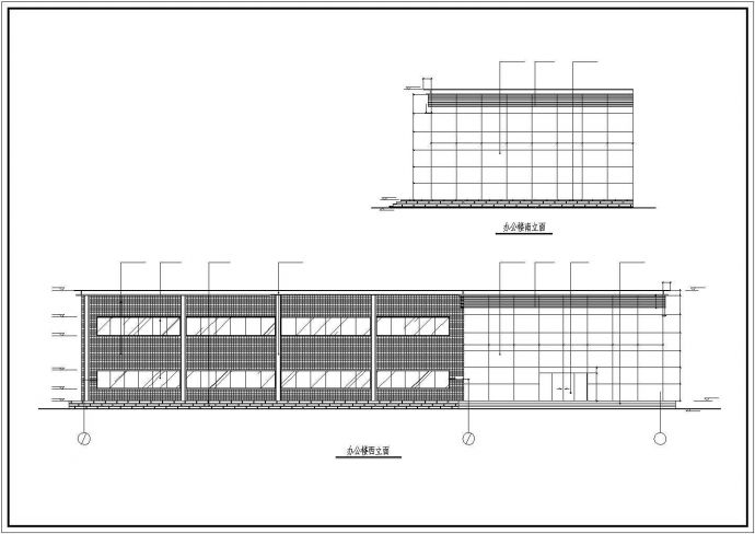 某地区办公楼装修设计方案CAD图纸_图1