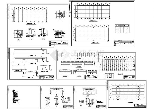 972平米单层钢结构小厂房建筑结构设计图-图一