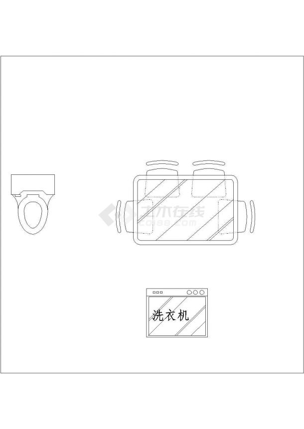 CAD室内装修经典餐桌椅的完整图库-图一