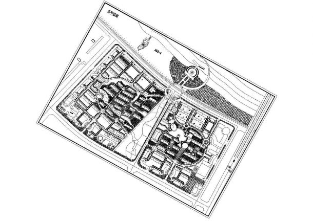 某绿色生态小区总平面规划设计cad施工图-图二