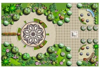 彩平系列一：小广场及屋顶花园方案-图一