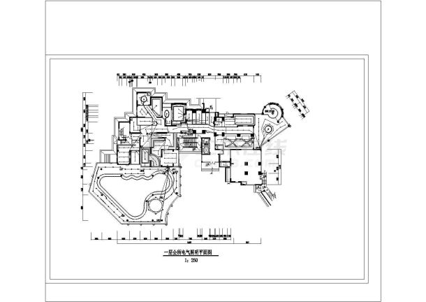高级休闲会所全套电气设计施工详细CAD图-图二