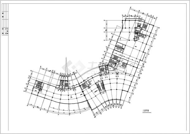 高层商住楼建筑施工CAD设计图纸全套-图二