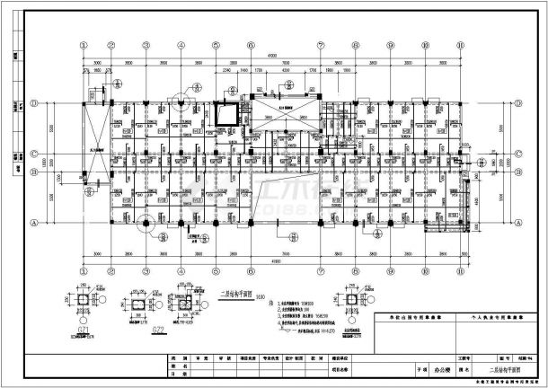 某地6层框架结构办公楼结构设计施工图-图一