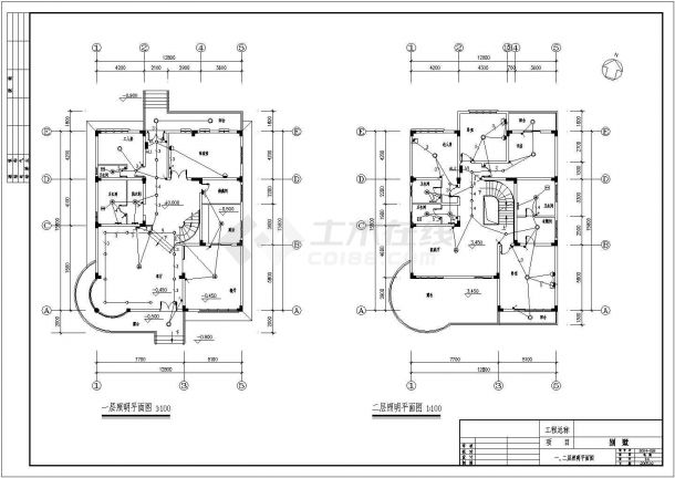 整套别墅的电气CAD设计施工图纸-图二