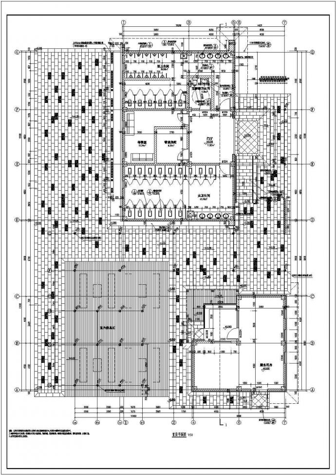 公园驿站建筑的详细施工图设计图纸_图1