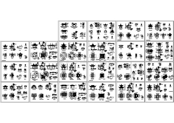 古建亭子施工图集-图一