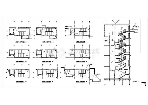 某知名大学三层体育馆建筑CAD设计施工图纸-图二