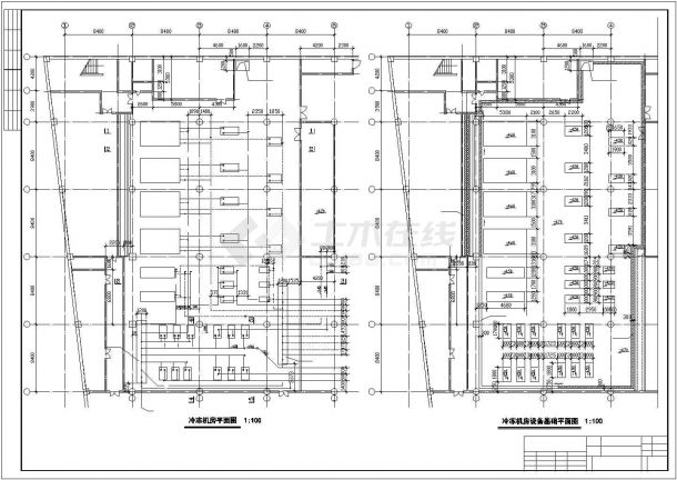 大型商场冷冻机房CAD设计施工详图-图二