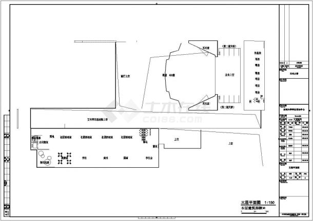 某市十层大学生活动中心建筑CAD施工图纸-图二